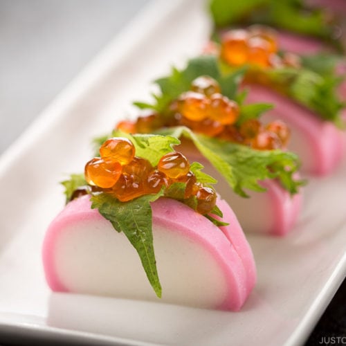 kamaboko with salmon roe