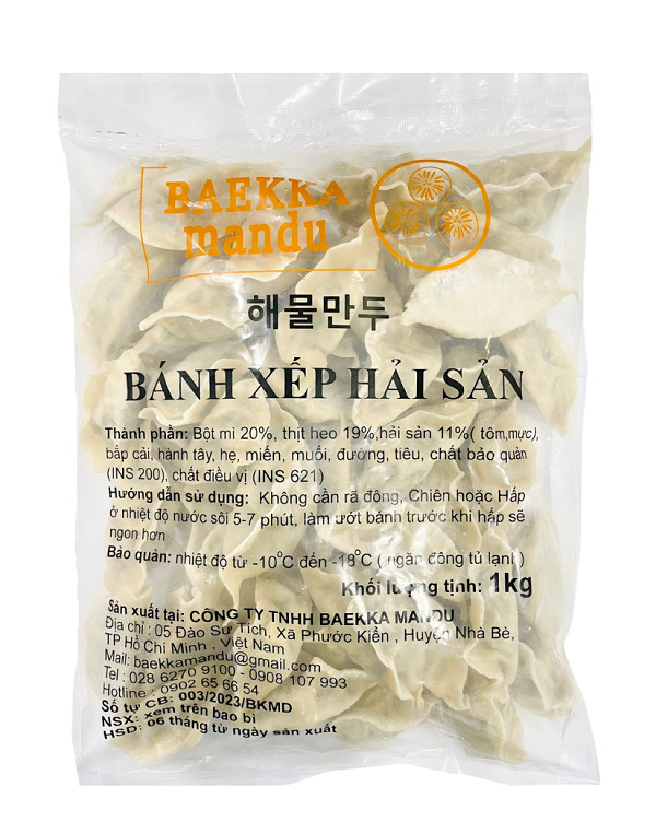 Bánh xếp nhân hải sản Baekka 1kg