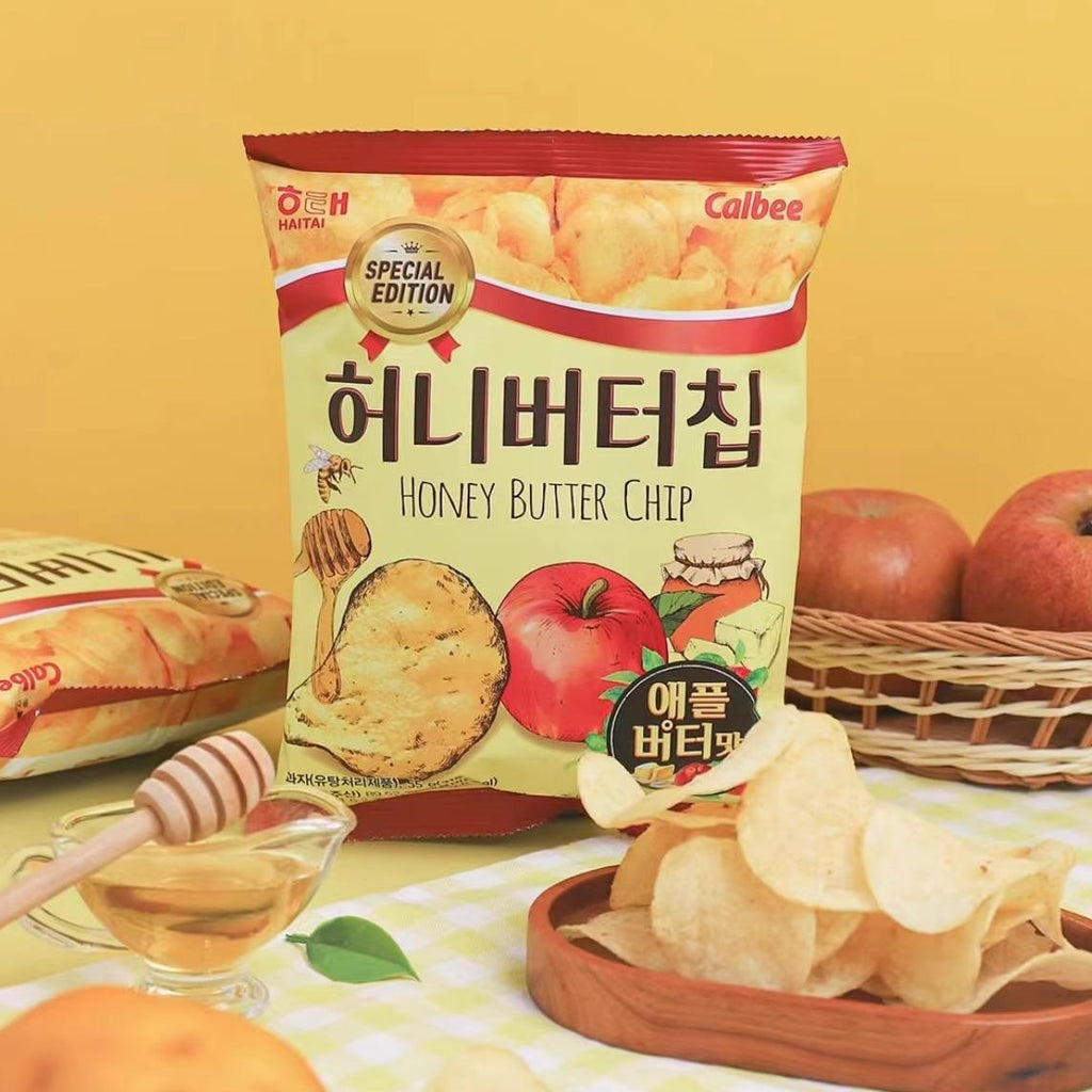 Snack khoai tây bơ mật ong vị táo Calbee